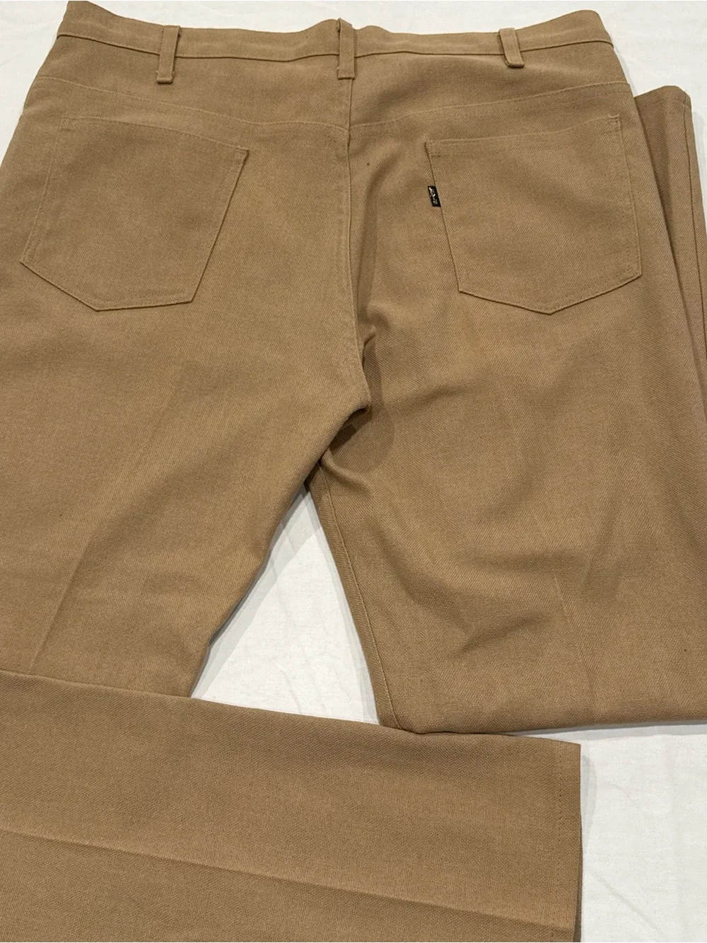 Vintage Levis 1980's 38 Beige Tan Boot Cut Leg khaki Sta-Prest Black & Gold Tag